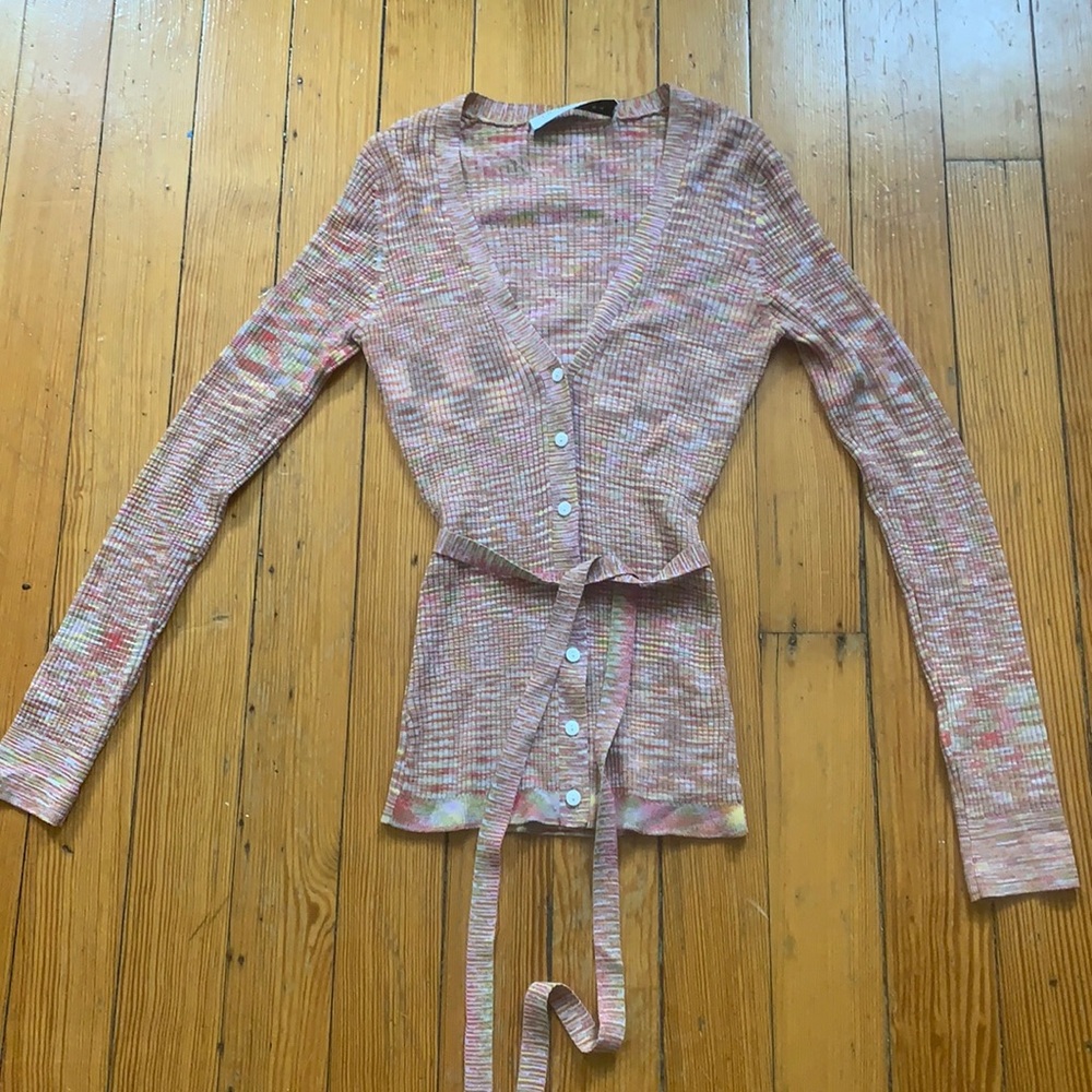 Y2K Trina Turk cardigan 70s vibe EUC